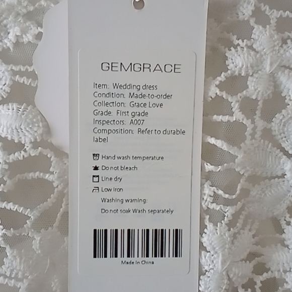 Gemgace wedding dress tulle skirt lace top size 10 - Picture 3 of 6